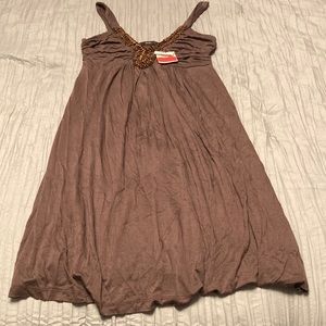 Soprano Brown Dress with beading. New with tags.